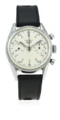 A RARE GENTLEMAN'S STAINLESS STEEL HEUER CARRERA DECIMAL CHRONOGRAPH WRIST WATCH CIRCA 1960s, REF.
