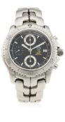 A GENTLEMAN'S STAINLESS STEEL TAG HEUER AUTOMATIC CHRONOGRAPH BRACELET WATCH CIRCA 2002, REF. CT
