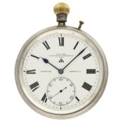 A RARE SOLID SILVER CASED BRITISH ROYAL NAVY FREE SPRUNG DECK WATCH BY PHILIPS, 4 FINSBURY PAVEMENT,