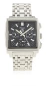 A GENTLEMAN'S STAINLESS STEEL TAG HEUER MONACO CHRONOGRAPH BRACELET WATCH CIRCA 2005, REF. CW2111