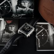 A GENTLEMAN'S STAINLESS STEEL HEUER MONACO CHRONOGRAPH WRIST WATCH DATED 2000, REF. CS2111 LIMITED