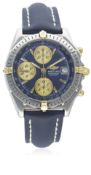 A GENTLEMAN'S STEEL & GOLD BREITLING CHRONOMAT AUTOMATIC CHRONOGRAPH WRIST WATCH CIRCA 1990s, REF.