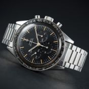 A VERY RARE GENTLEMAN'S STAINLESS STEEL OMEGA SPEEDMASTER CHRONOGRAPH BRACELET WATCH CIRCA 1960,
