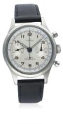 A GENTLEMAN'S LARGE SIZE STAINLESS STEEL FEREX WATERPROOF CHRONOGRAPH WRIST WATCH CIRCA 1940s