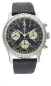 A GENTLEMAN'S STAINLESS STEEL BREITLING NAVITIMER WRIST WATCH CIRCA 1960s, REF. 806 D: Black dial