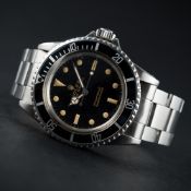 A RARE GENTLEMAN'S STAINLESS STEEL ROLEX OYSTER PERPETUAL SUBMARINER BRACELET WATCH CIRCA 1966, REF.