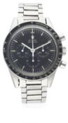 A RARE GENTLEMAN'S STAINLESS STEEL OMEGA SPEEDMASTER 