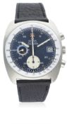 A GENTLEMAN'S STAINLESS STEEL OMEGA SEAMASTER AUTOMATIC CHRONOGRAPH WRIST WATCH CIRCA 1973, REF.