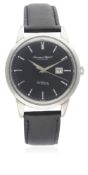 A GENTLEMAN'S STAINLESS STEEL IWC INGENIEUR WRIST WATCH CIRCA 1965 D: Gloss black dial with silver