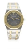 A LADIES MID SIZE STEEL & GOLD AUDEMARS PIGUET ROYAL OAK AUTOMATIC BRACELET WATCH CIRCA 1990s D: