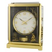 A FINE & RARE JAEGER LECOULTRE MARINA ATMOS CLOCK CIRCA 1960s Silver dial with quarterly Arabic