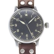A RARE GERMAN MILITARY LUFTWAFFE B.UHR LACO NAVIGATORS WATCH CIRCA 1940, REF. FL23883 D: Black 