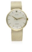A GENTLEMAN'S 9CT SOLID GOLD ROLEX PRECISION BRACELET WATCH CIRCA 1960s D: Silver dial with gilt