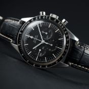 A RARE GENTLEMAN'S STAINLESS STEEL OMEGA SPEEDMASTER 