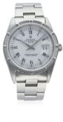 A GENTLEMAN'S STAINLESS STEEL ROLEX OYSTER PERPETUAL DATE BRACELET WATCH CIRCA 1991, REF. 15210 D:
