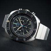 A RARE GENTLEMAN'S STAINLESS STEEL ZENITH EL PRIMERO SUB SEA CHRONOGRAPH BRACELET WATCH CIRCA