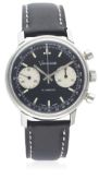 A GENTLEMAN’S STAINLESS STEEL VANTAGE CHRONOGRAPH WRIST WATCH CIRCA 1970 D: Black dial with luminous