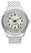 A GENTLEMAN'S STAINLESS STEEL ALFRED DUNHILL A CENTRIC AUTOMATIC CALENDAR BRACELET WATCH CIRCA