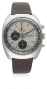 A GENTLEMAN'S STAINLESS STEEL TISSOT NAVIGATOR CHRONOGRAPH WRIST WATCH CIRCA 1970s D: Grey dial with
