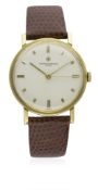 A GENTLEMAN'S 18K SOLID GOLD VACHERON & CONSTANTIN WRIST WATCH CIRCA 1960s, REF. 6545 D: Silver dial
