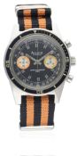 A GENTLEMAN'S STAINLESS STEEL ACCURIST SUPER WATERPROOF 300 CHRONOGRAPH WRIST WATCH CIRCA 1960s D:
