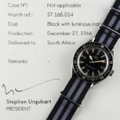 A RARE GENTLEMAN'S STAINLESS STEEL OMEGA SEAMASTER 300 WRIST WATCH DATED 1966, REF. ST 165.024