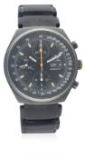 A GENTLEMAN'S PVD COATED MEISTER ANKER AUTOMATIC CHRONOGRAPH WRIST WATCH CIRCA 1970s D: Black dial