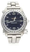 A GENTLEMAN'S TITANIUM BREITLING EMERGENCY BRACELET WATCH CIRCA 2000, REF. E56121 D: Black dial with