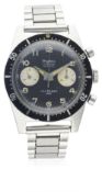 A GENTLEMAN'S STAINLESS STEEL DUGENA CARIBBEAN 200 CHRONOGRAPH BRACELET WATCH CIRCA 1960s D: Black