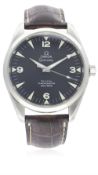 A GENTLEMAN’S STAINLESS STEEL OMEGA RAILMASTER AQUA TERRA CO-AXIAL CHRONOMETER WRIST WATCH CIRCA