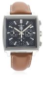 A GENTLEMAN'S STAINLESS STEEL TAG HEUER MONACO CHRONOGRAPH WRIST WATCH CIRCA 2004, REF. CW2111