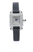 A LADIES 18K SOLID WHITE GOLD & DIAMOND CHOPARD WRIST WATCH CIRCA 2004 WITH CHOPARD BOX D: Pave