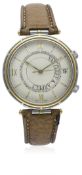 A RARE GENTLEMAN'S STEEL & GOLD VAN CLEEF & ARPELS MEMENTO ALARM WRIST WATCH DATED 1989, REF.