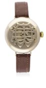 A RARE GENTLEMAN'S 9CT SOLD GOLD ROLEX FULL HUNTER OFFICERS WRIST WATCH CIRCA 1918 D: White enamel