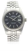 A GENTLEMAN'S STAINLESS STEEL ROLEX OYSTER PERPETUAL DATEJUST BRACELET WATCH CIRCA 1974, REF. 1603