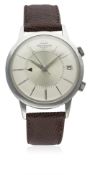 A GENTLEMAN'S STAINLESS STEEL JAEGER LECOULTRE MEMOVOX AUTOMATIC ALARM WRIST WATCH CIRCA 1960s D: