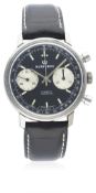 A GENTLEMAN’S KURFURST CHRONOGRAPH WRIST WATCH CIRCA 1970 D: Black dial with luminous markers, two