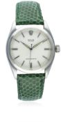 A GENTLEMAN'S STAINLESS STEEL ROLEX OYSTER WRIST WATCH CIRCA 1953, REF. 6022  D: Silver dial with