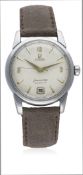 A GENTLEMAN'S STAINLESS STEEL OMEGA SEAMASTER CALENDAR WRIST WATCH CIRCA 1954, REF. 2757-6 SC D: