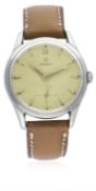 A GENTLEMAN'S LARGE SIZE STAINLESS STEEL OMEGA WRIST WATCH CIRCA 1952, REF. 2639-12 WITH 