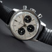A RARE GENTLEMAN'S STAINLESS STEEL ZODIAC CHRONOGRAPH WRIST WATCH CIRCA 1960s WITH 