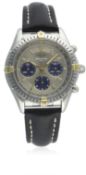 A GENTLEMAN'S STEEL & GOLD BREITLING WINDRIDER CHRONOCOCKPIT CHRONOGRAPH WRIST WATCH CIRCA 1990S,