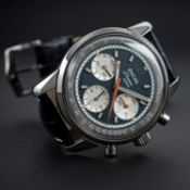 A RARE GENTLEMAN'S STAINLESS STEEL ENICAR SHERPA GRAPH CHRONOGRAPH WRIST WATCH CIRCA 1968 D: Navy