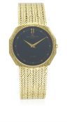A GENTLEMAN'S 18K SOLID GOLD BAUME & MERCIER BRACELET WATCH CIRCA 1980s D: Grey dial with gilt dot