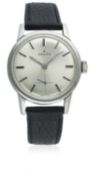 A RARE GENTLEMAN'S STAINLESS STEEL ZENITH 2000 WRIST WATCH CIRCA 1968 D: Silver sunburst dial with
