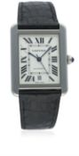 A GENTLEMAN'S STAINLESS STEEL CARTIER TANK SOLO XL AUTOMATIC WRIST WATCH CIRCA 2014, REF. 3800 D: