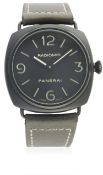 A GENTLEMAN'S CUSTOM PVD COATED PANERAI RADIOMIR WRIST WATCH CIRCA 2008, PAM00210 D: Black 