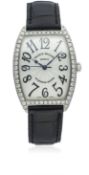 A GENTLEMAN'S 18K SOLID WHITE GOLD & DIAMOND FRANCK MULLER CASABLANCA PLATINUM ROTOR WRIST WATCH