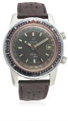 A RARE GENTLEMAN’S STAINLESS STEEL ENICAR SHERPA GUIDE 600 GMT AUTOMATIC WRIST WATCH CIRCA 1960s,