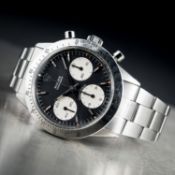 A VERY RARE GENTLEMAN'S STAINLESS STEEL ROLEX COSMOGRAPH 